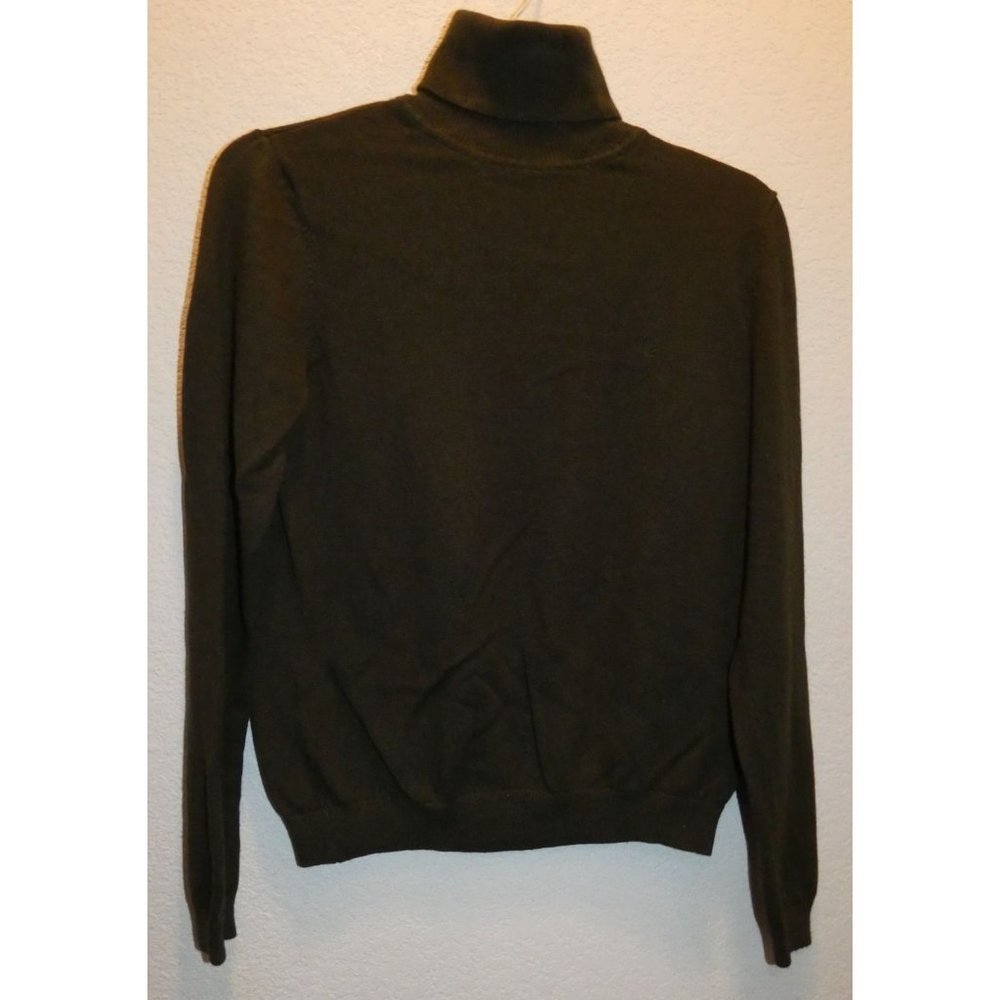 Women's Green Silk and Cashmere Ralph Lauren Turtleneck Sweater, Large